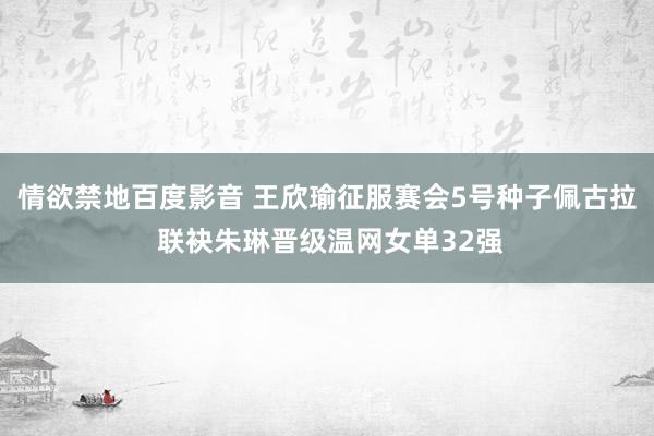 情欲禁地百度影音 王欣瑜征服赛会5号种子佩古拉 联袂朱琳晋级温网女单32强