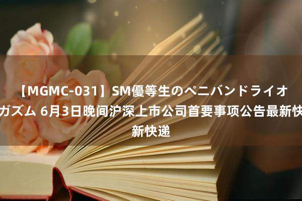 【MGMC-031】SM優等生のペニバンドライオーガズム 6月3日晚间沪深上市公司首要事项公告最新快递