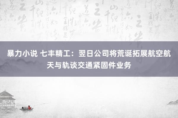 暴力小说 七丰精工：翌日公司将荒诞拓展航空航天与轨谈交通紧固件业务