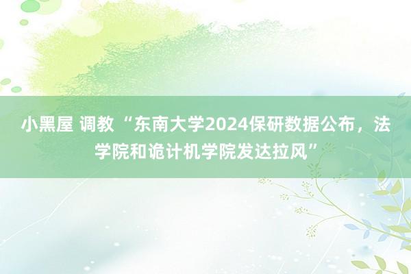 小黑屋 调教 “东南大学2024保研数据公布，法学院和诡计机学院发达拉风”