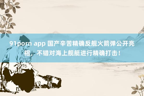 91porn app 国产辛苦精确反舰火箭弹公开亮相，不错对海上舰艇进行精确打击！