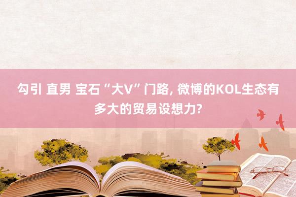 勾引 直男 宝石“大V”门路， 微博的KOL生态有多大的贸易设想力?