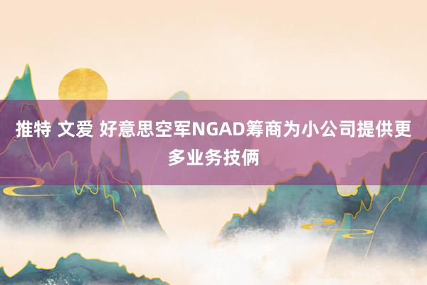 推特 文爱 好意思空军NGAD筹商为小公司提供更多业务技俩